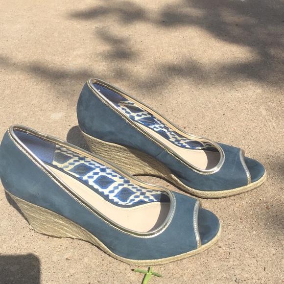 Jones New York Shoes Jones New York Blue Wedges Poshmark